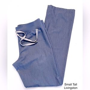 Figs Livingston, Size Small Tall, Heather Denim